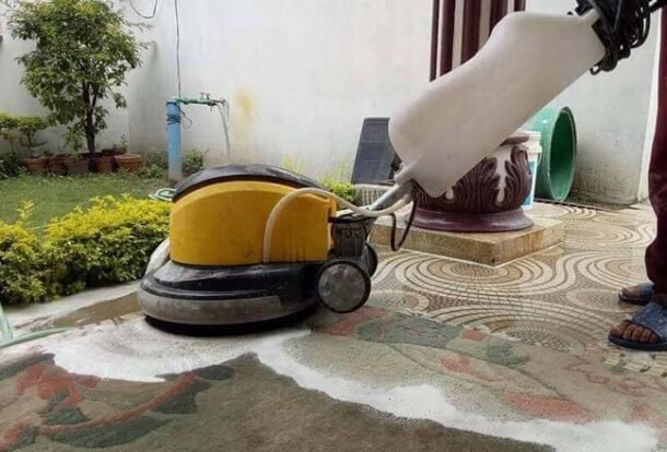 cleaning floor